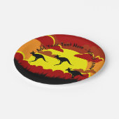 Australië Kangoeroes Rood Zwart Geel klein 7" Papieren Bordje (Gekanteld)