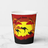 Australië Kangoeroes Rood Zwart Geel Papier Cups Papieren Bekers (Achterkant)