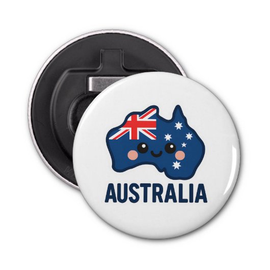 Australië Kawaii Fusion – vet en Schattig Button Flesopener (Voorkant)