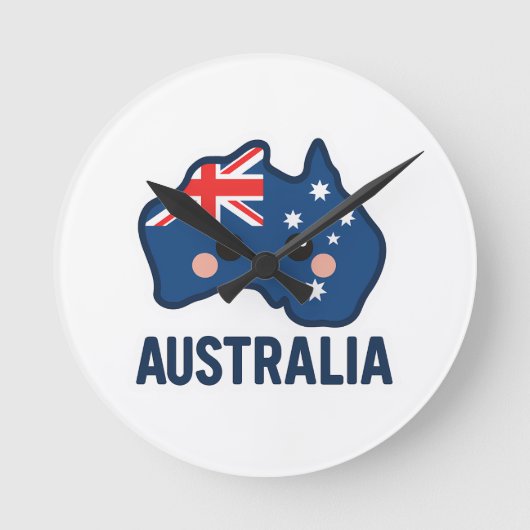 Australië Kawaii Fusion – vet en Schattig Ronde Klok (Voorkant)