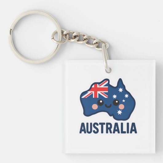 Australië Kawaii Fusion – vet en Schattig Sleutelhanger (voorkant)