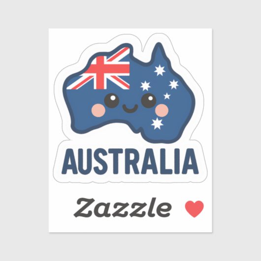 Australië Kawaii Fusion – vet en Schattig Sticker (Vel)