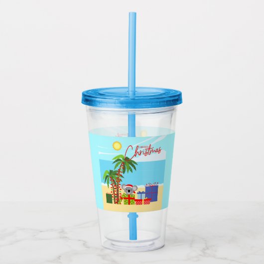 Australië kerst acryl drinkbeker (Voorkant)