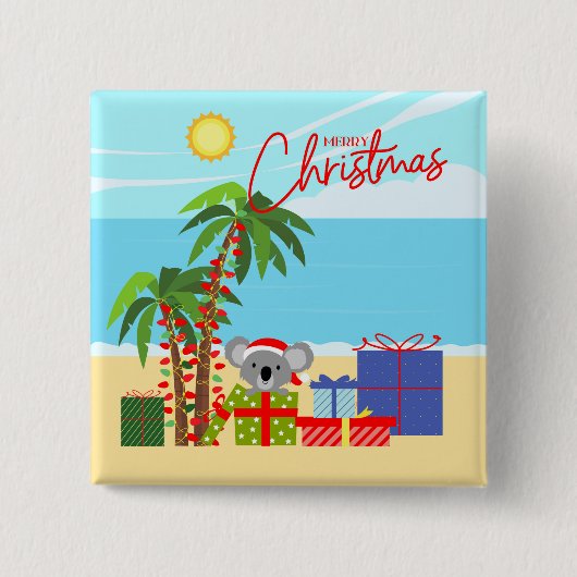 Australië kerst vierkante button 5,1 cm (Voorkant)