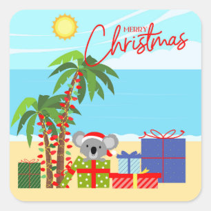 Australië kerst vierkante sticker
