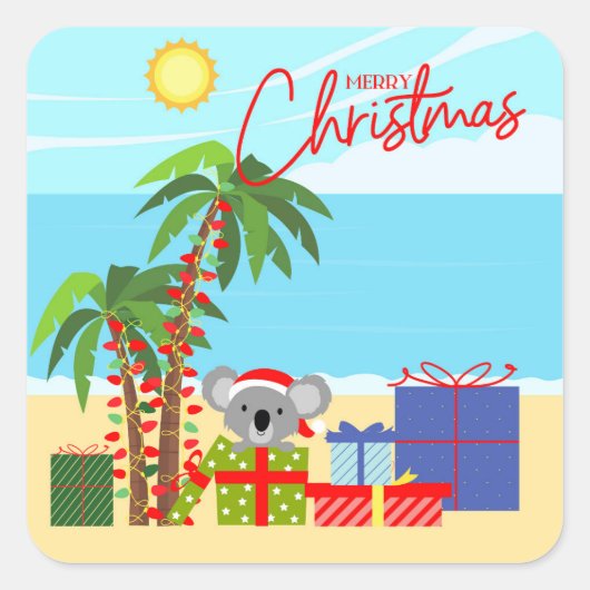 Australië kerst vierkante sticker (Voorkant)