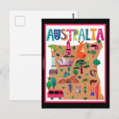 Australië kleurrijke reisposter briefkaart (Voorkant / Achterkant)
