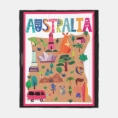 Australië kleurrijke reisposter fleece deken (Voorkant)