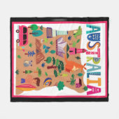 Australië kleurrijke reisposter fleece deken (Voorkant (Horizontaal))