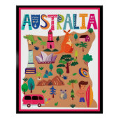 Australië kleurrijke reisposter perfect poster (Voorkant)
