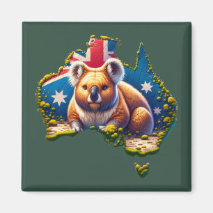 Australië Koala Beer vlag kaart Magneet