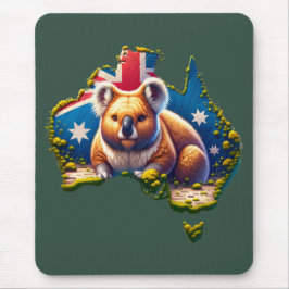 Australië Koala Beer vlag kaart Muismat