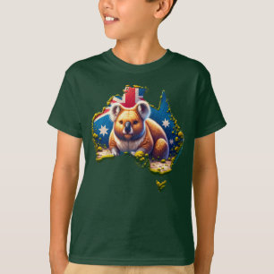 Australië Koala Beer vlag kaart T-shirt
