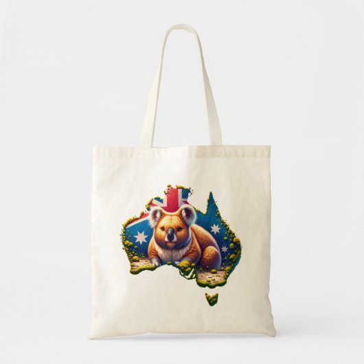 Australië Koala Beer vlag kaart Tote Bag (Voorkant)