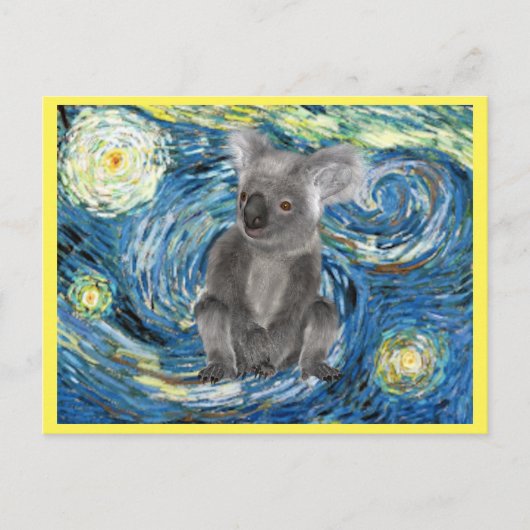 Australië Koala in Sterrennacht Spoof Briefkaart (Voorkant)