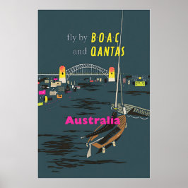 Australië Kunst Australische Reisprint BOAC en Qan Poster
