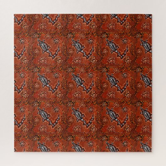 AUSTRALIË KUNST KROKODIL LEGPUZZEL (Verticaal)