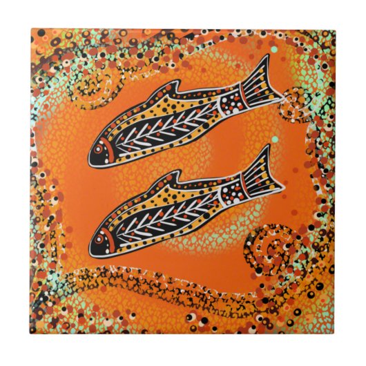 AUSTRALIË KUNST     TEGELTJE (Voorkant)