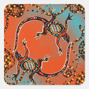 AUSTRALIË KUNST        VIERKANTE STICKER