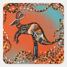 AUSTRALIË KUNST            VIERKANTE STICKER
