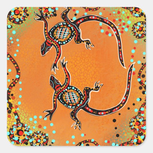 AUSTRALIË KUNST                   VIERKANTE STICKER (Voorkant)