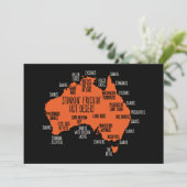 Australië legde de Mannen Funny Birthday T-Shirts  Kaart (Staand voorkant)