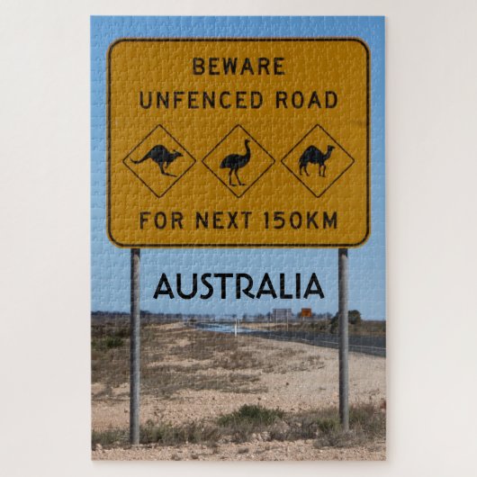 Australië: Let op ongeëvenaard wegteken Legpuzzel (Verticaal)