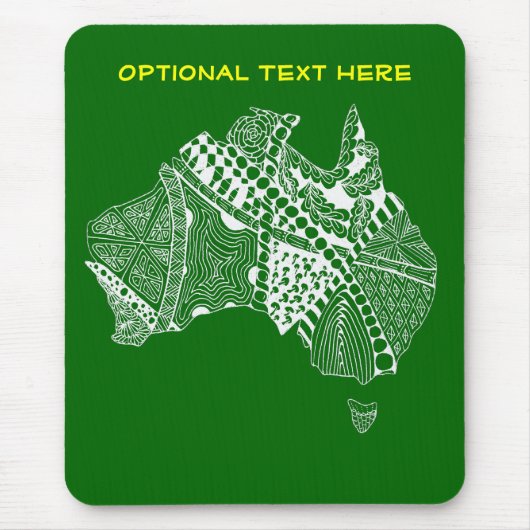 Australië Map Green en Gold Muismat (Voorkant)