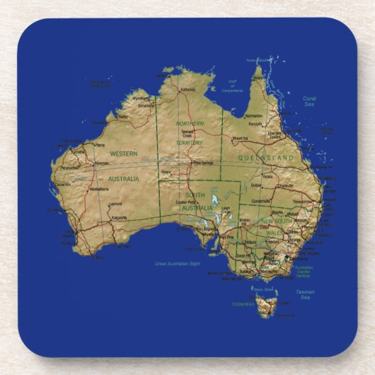 Australië Map Onderzetter (Voorkant)
