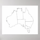 Australië Map Outline Poster (Voorkant)