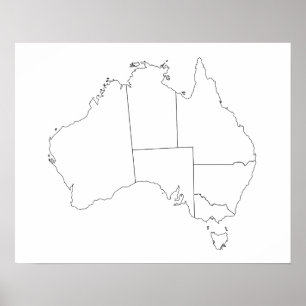 Australië Map Outline Poster
