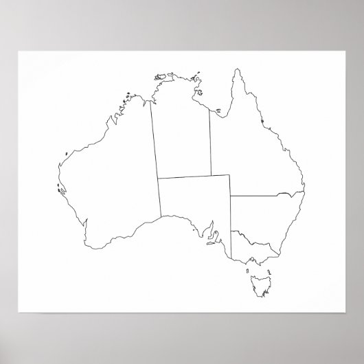 Australië Map Outline Poster (Voorkant)