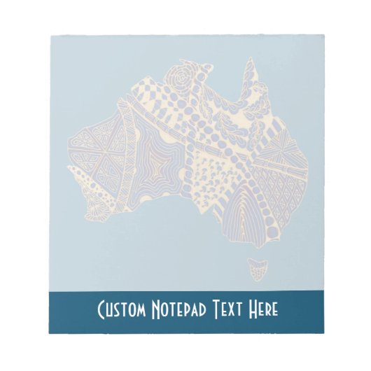 Australië Map Tan-Blue-Red Notitieblok (Voorkant)