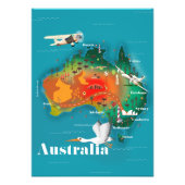Australië Map Travel poster (Voorkant)