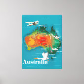 Australië Map Travel poster Canvas Afdruk (Voorkant)