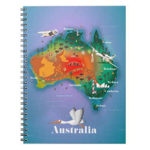 Australië Map Travel poster Notitieboek
