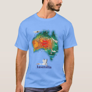 Australië Map Travel poster T-shirt