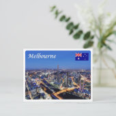 Australië - Melbourne bij nacht - Briefkaart (Staand voorkant)