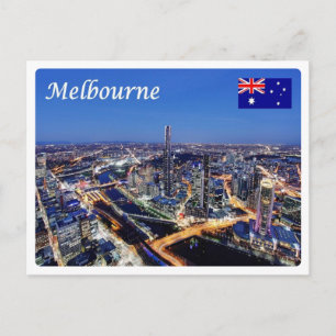 Australië - Melbourne bij nacht - Briefkaart