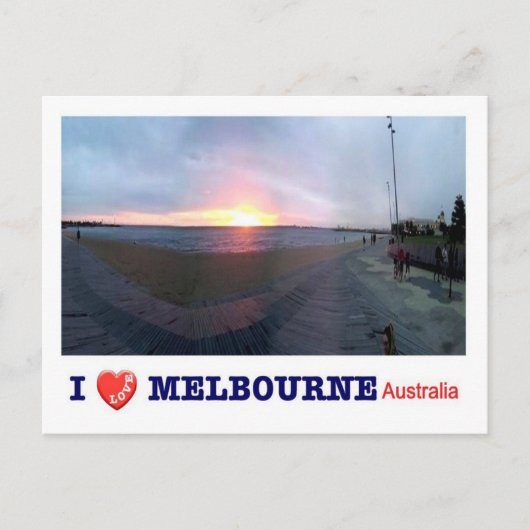 Australië - Melbourne - sunset I Love - Briefkaart (Voorkant)