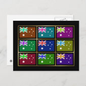 Australië Multihue Flags Briefkaart (Voorkant / Achterkant)