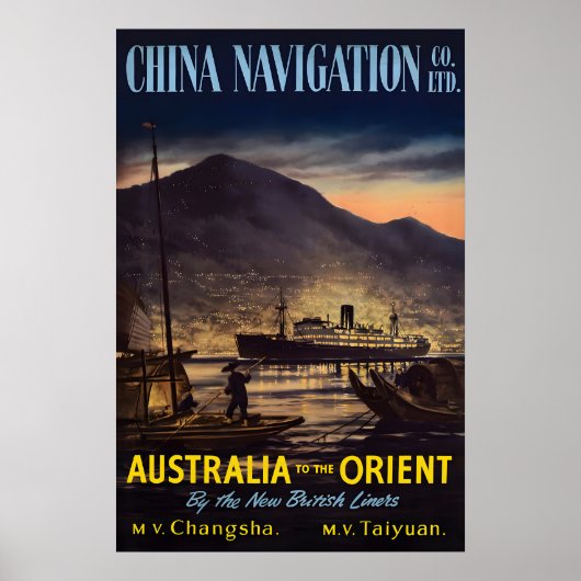 Australië naar Orient Steam Ship Lines Poster (Voorkant)