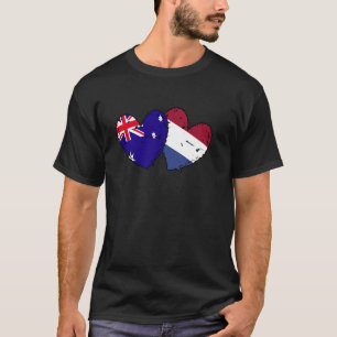 Australië Nederland Harten Vlag Australisch Nederl T-shirt