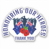 Australië Nieuw-Zeeland AC REMEMBRANCE Sticker (Voorkant)