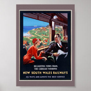 Australië Nieuw-Zuid-Wales Gerestaureerde Vintage Poster