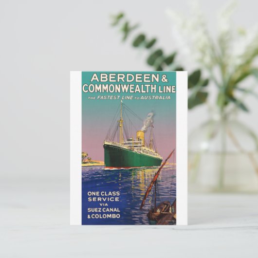  AUSTRALIË OCEAN LINER REIZEN BRIEFKAART (Staand voorkant)