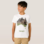 Australië Omtrek vorm Quokka gras T-shirt (Voorkant volledig)