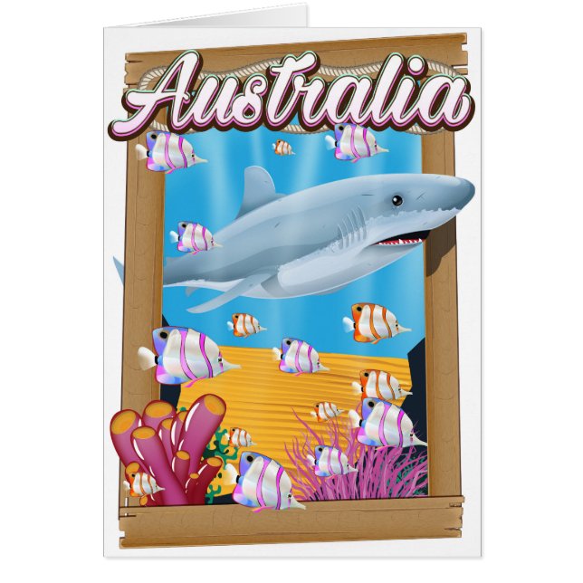 Australië Onderwater haai reizen poster (Voorkant)
