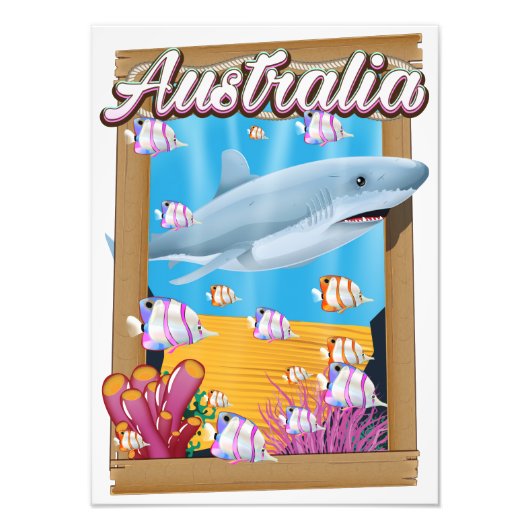 Australië Onderwater haai reizen poster (Voorkant)