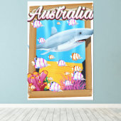 Australië Onderwater haai reizen poster Canvas Afdruk (Insitu (Houten vloer))